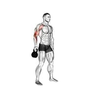 Kettlebell Böden nach oben sauber von der Hang-Position