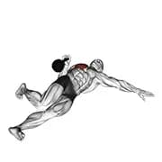 kettlebell erweiterten Bereich ein Arm drücken auf dem Boden