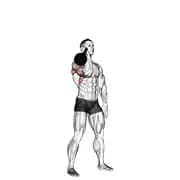 kettlebell ein Arm Militärpresse zur Seite