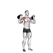Kettlebell zwei Arm Militärpresse