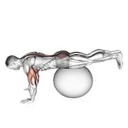 Übung Ball prone Bein heben