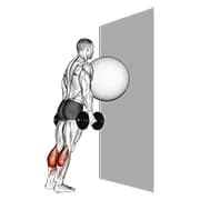 Übung Ball an der Wand Waden heben