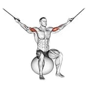 Kabel Overhead Curl auf Übung Ball