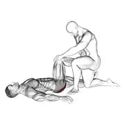 assisted lying glutes stretch