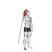Kabel stehend Rückwärtsgriff ein Arm Overhead Tricep Erweiterung