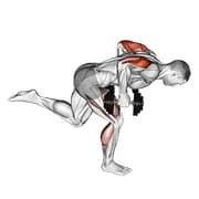 Dumbbell Tricep Kickback mit Storch-Haltung
