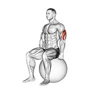 Übung Ball sitzenden Trizeps Stretch