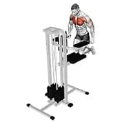 assisted wide-grip chest dip (kneeling)