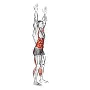 arms apart circular toe touch (male)